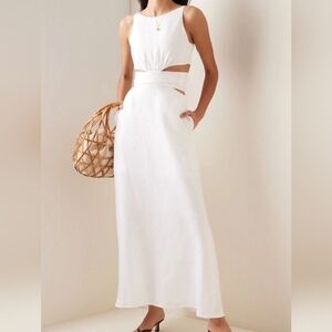 BONDI BORN Chic White Cut-Out Maxi Dress